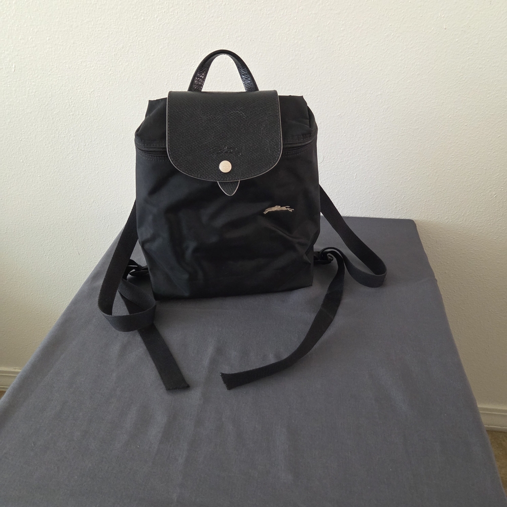 Longchamp Black Nylon Le Pliage Small Backpack